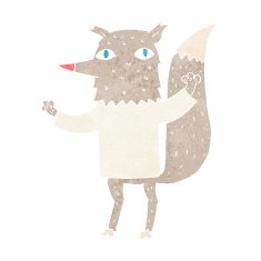Cartoon Wolf N139