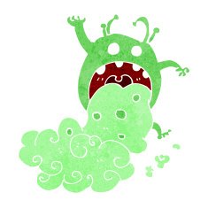cartoon gross monster being sick N11