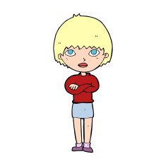 cartoon woman with crossed arms N57