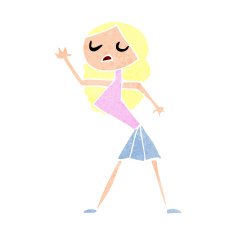 cartoon woman dancing N38