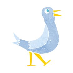 cartoon walking bird N23
