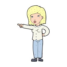 cartoon woman pointing N250