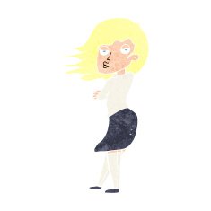 cartoon woman making photo face N12