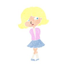 cartoon happy girl N122