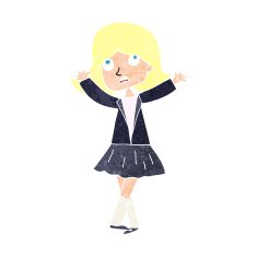 cartoon unhappy girl N23