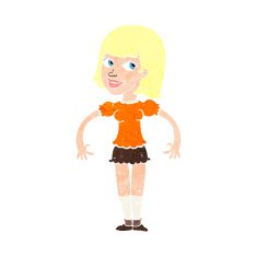 cartoon woman shrugging shoulders N577