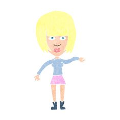 cartoon woman waving away N13