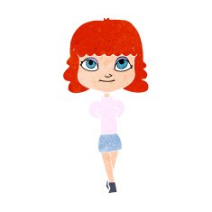 cartoon happy girl N123