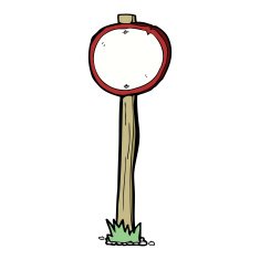 cartoon road sign N30
