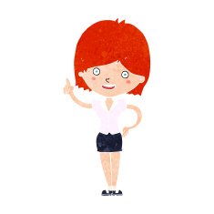 cartoon woman with idea N311