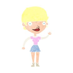 cartoon woman with idea N312