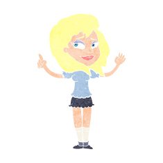 cartoon woman with idea N313