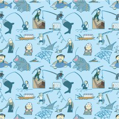 seamless fishing pattern