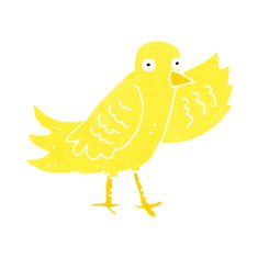 cartoon waving bird N23