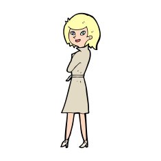 cartoon woman in trench coat N33