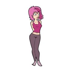 cartoon attractive girl N23