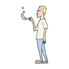 cartoon annoyed smoker N12
