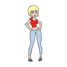 cartoon pretty woman N336