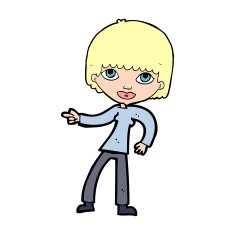 cartoon woman pointing N253