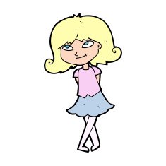 cartoon clever girl N12