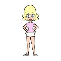 cartoon surprised woman N284
