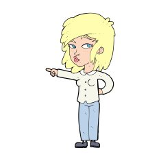cartoon woman pointing N255