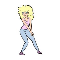 cartoon woman posing N38