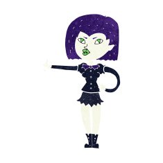 cartoon vampire girl giving thumbs up N12