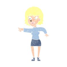 cartoon woman pointing N256