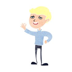 cartoon man making excellent gesture N13