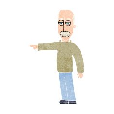 cartoon old man gesturing Get Out! N12