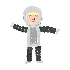 Cartoon Astronaut N163