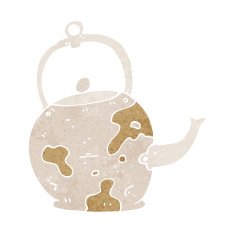 cartoon old tea pot N12