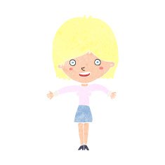 cartoon excited woman N164