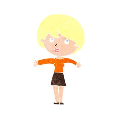 cartoon woman giving thumbs up N12