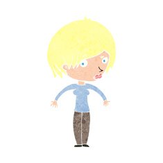 cartoon woman shrugging N71