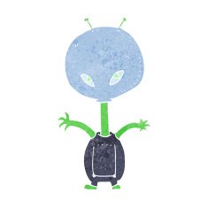 cartoon space alien N86