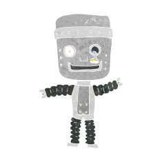 cartoon funny robot N98