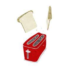 cartoon toaster spitting out bread N11