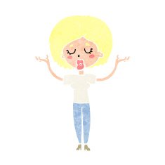 cartoon peaceful woman N13