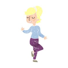 cartoon dancing woman N63