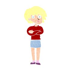 cartoon woman wit crossed arms N12
