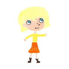 cartoon happy girl N125
