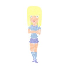 cartoon girl with crossed arms N13