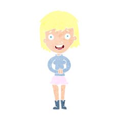 cartoon excited woman N165