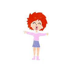 cartoon stressed out woman talking N13