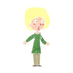 cartoon surprised woman N285