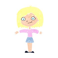 cartoon happy girl N126