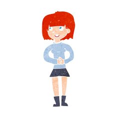 cartoon friendly woman N83