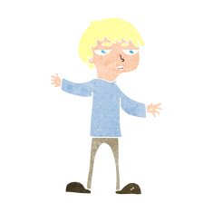 cartoon annoyed boy N44